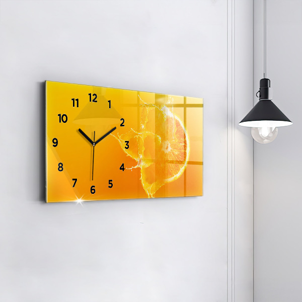 Horloge rectangulaire horizontale Orange