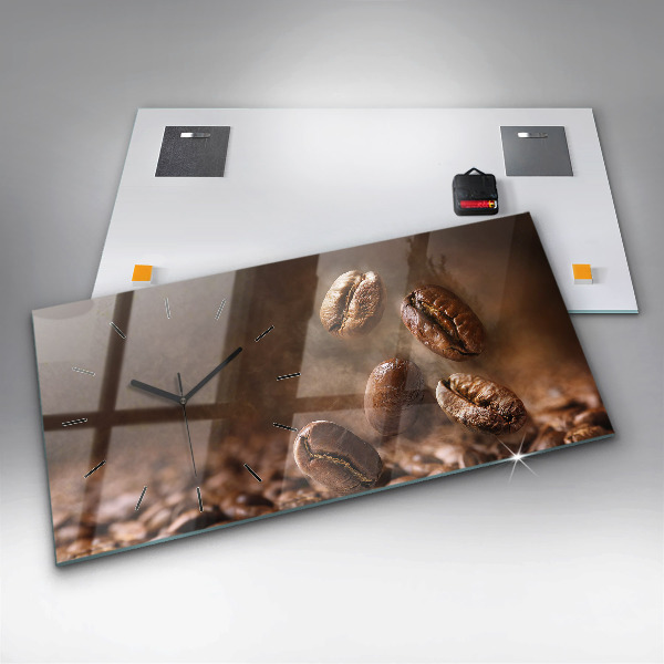 Horloge rectangulaire horizontale Café en grains