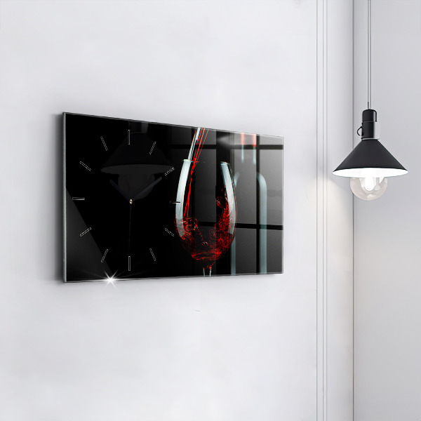 Horloge murale horizontale Une bouteille de vin