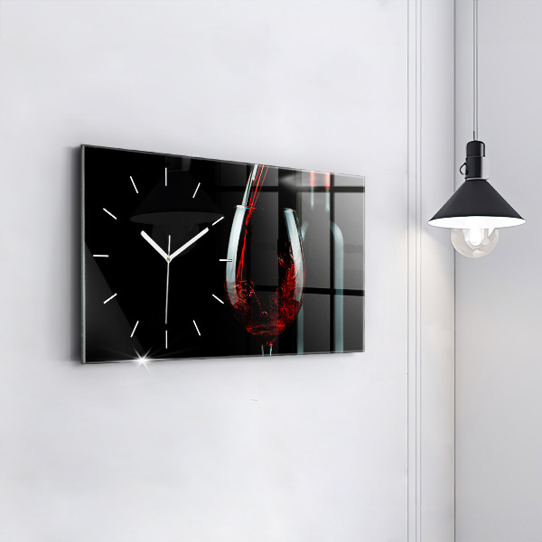 Horloge murale horizontale Une bouteille de vin