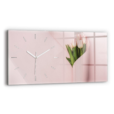 Horloge murale horizontale Un bouquet de fleurs