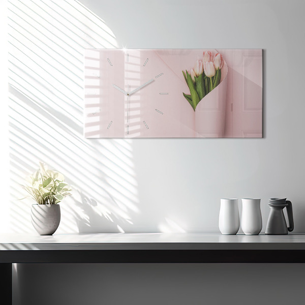 Horloge murale horizontale Un bouquet de fleurs