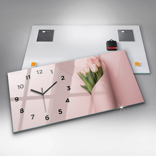 Horloge murale horizontale Un bouquet de fleurs