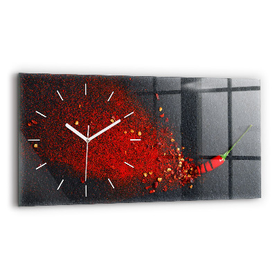 Horloge murale horizontale Épice rouge