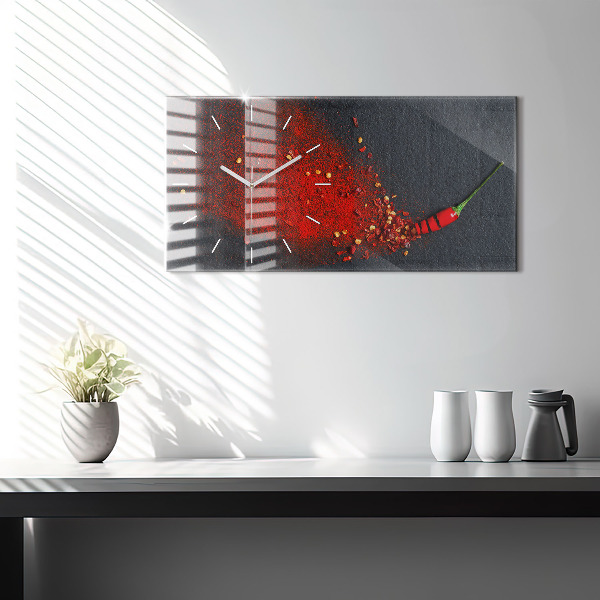 Horloge murale horizontale Épice rouge