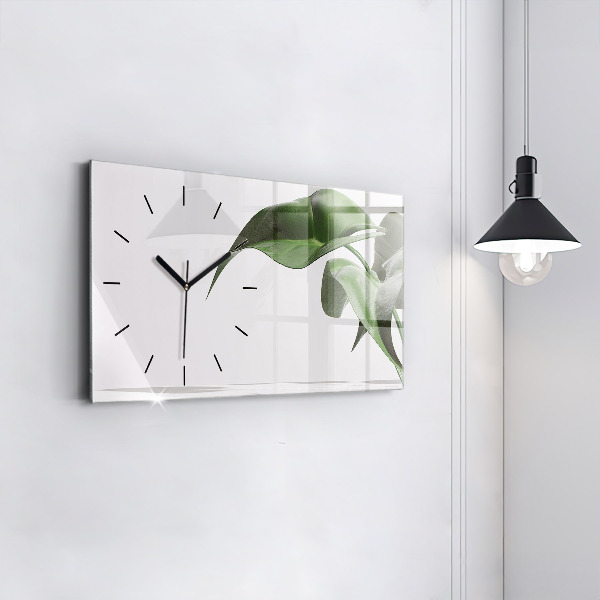 Horloge murale horizontale Feuilles abstraites