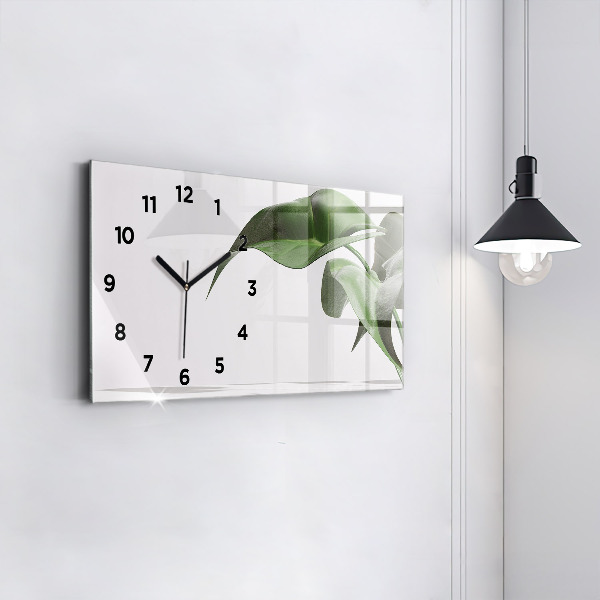 Horloge murale horizontale Feuilles abstraites