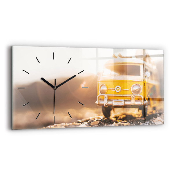 Horloge murale horizontale Voiture en vacances