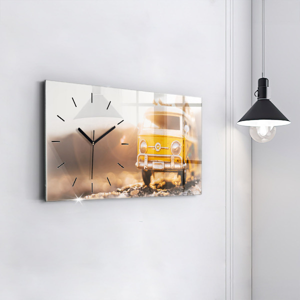 Horloge murale horizontale Voiture en vacances