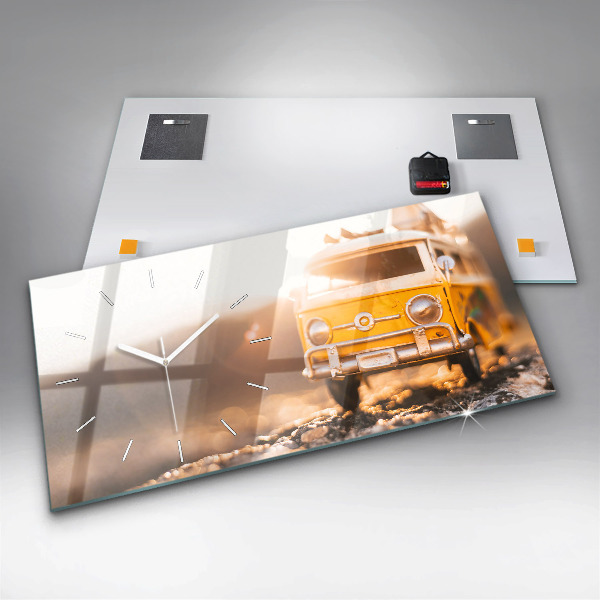 Horloge murale horizontale Voiture en vacances