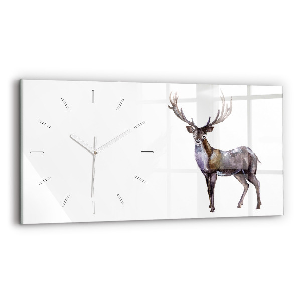 Horloge murale horizontale Cerf, roi de la forêt