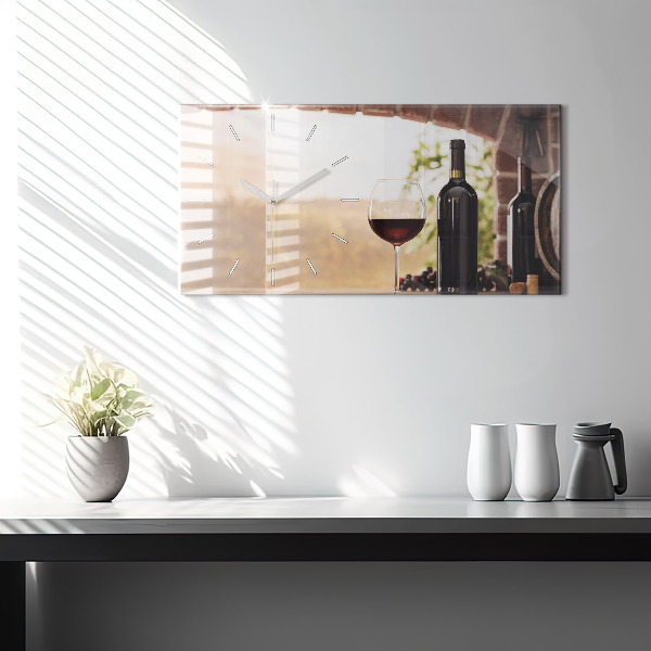 Horloge murale horizontale Bouteilles de vin