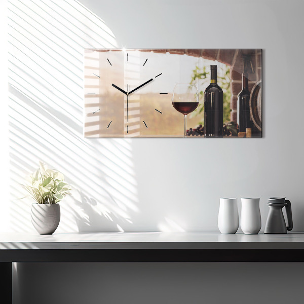 Horloge murale horizontale Bouteilles de vin