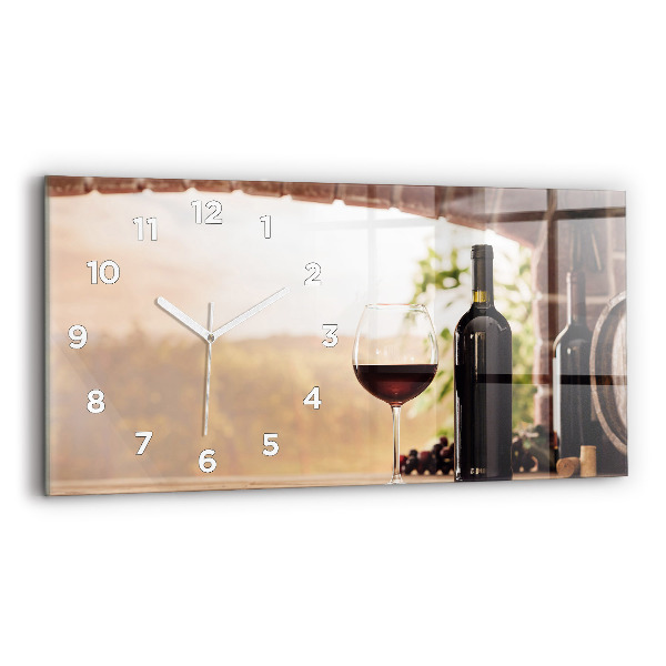 Horloge murale horizontale Bouteilles de vin