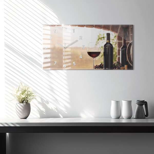 Horloge murale horizontale Bouteilles de vin