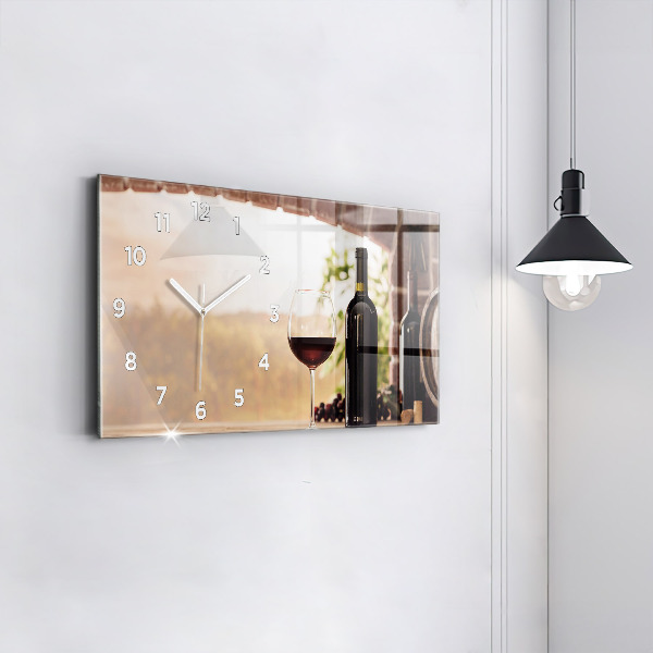 Horloge murale horizontale Bouteilles de vin