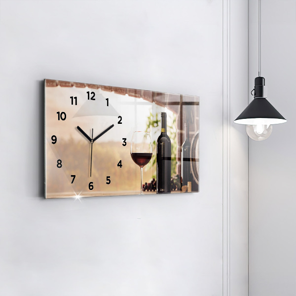 Horloge murale horizontale Bouteilles de vin
