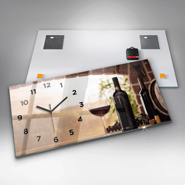 Horloge murale horizontale Bouteilles de vin