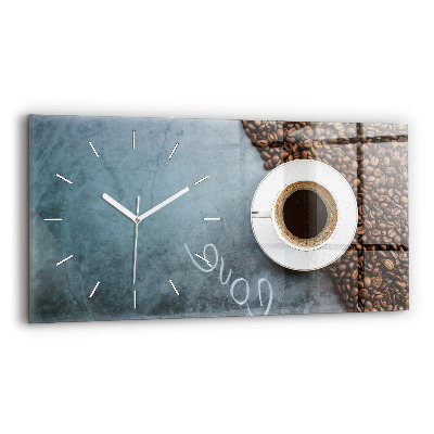 Horloge murale horizontale Une tasse de café