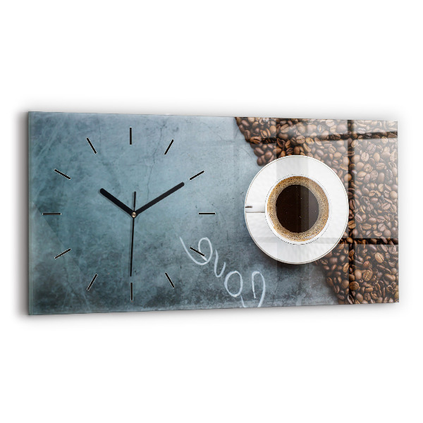 Horloge murale horizontale Une tasse de café