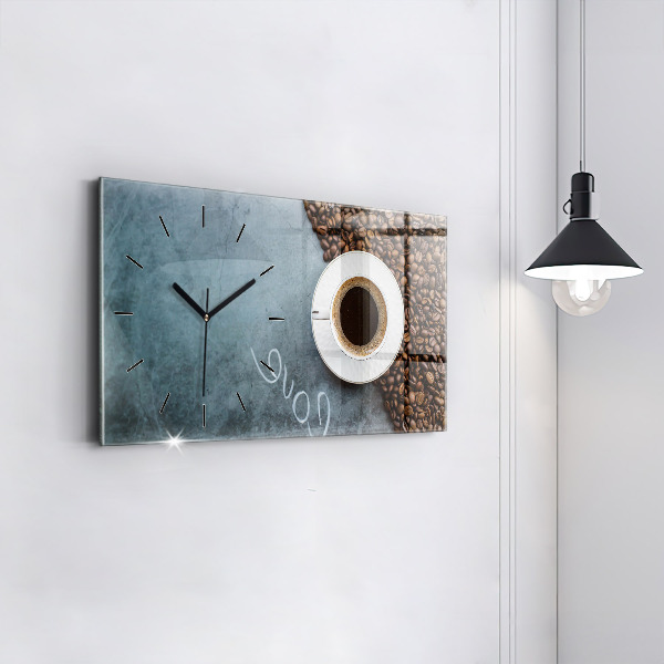 Horloge murale horizontale Une tasse de café