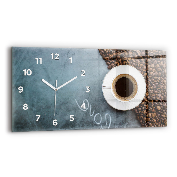 Horloge murale horizontale Une tasse de café