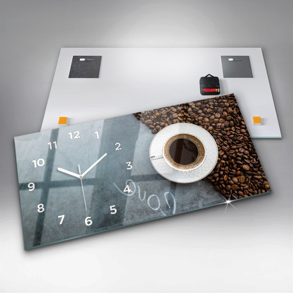 Horloge murale horizontale Une tasse de café