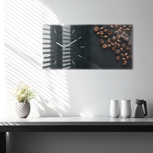 Horloge murale horizontale Café en grains