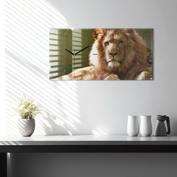 Horloge murale horizontale 'Portrait d''un lion'