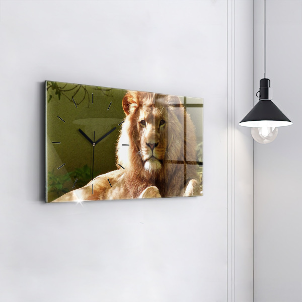 Horloge murale horizontale 'Portrait d''un lion'