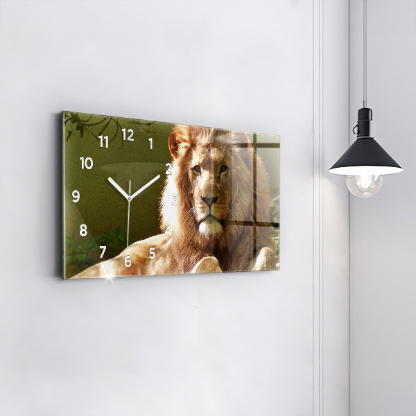 Horloge murale horizontale 'Portrait d''un lion'