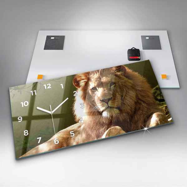 Horloge murale horizontale 'Portrait d''un lion'