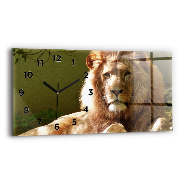 Horloge murale horizontale 'Portrait d''un lion'