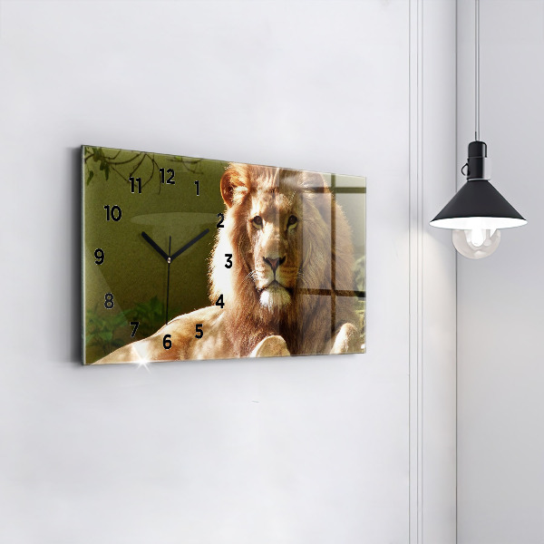 Horloge murale horizontale 'Portrait d''un lion'