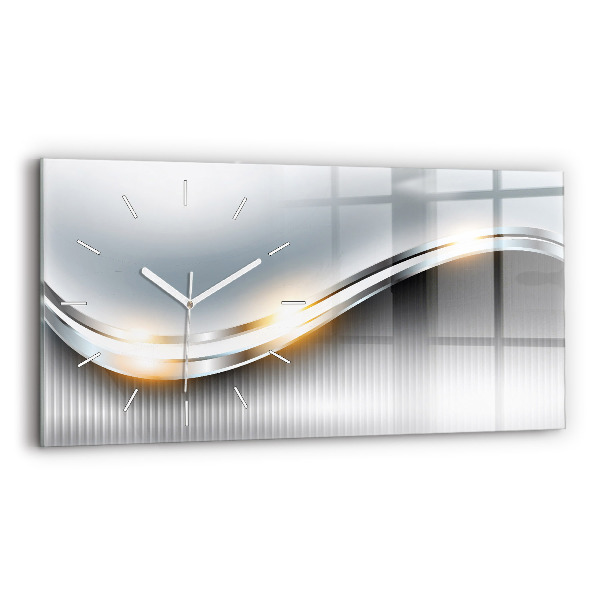 Horloge murale horizontale Abstraction métallique