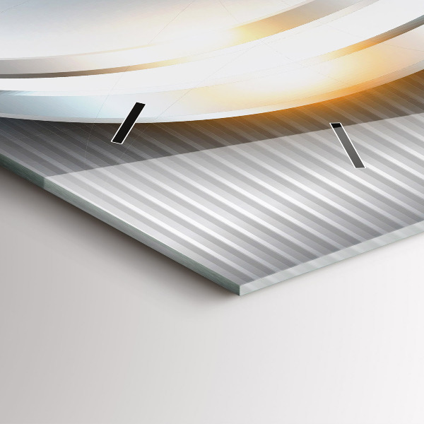 Horloge murale horizontale Abstraction métallique