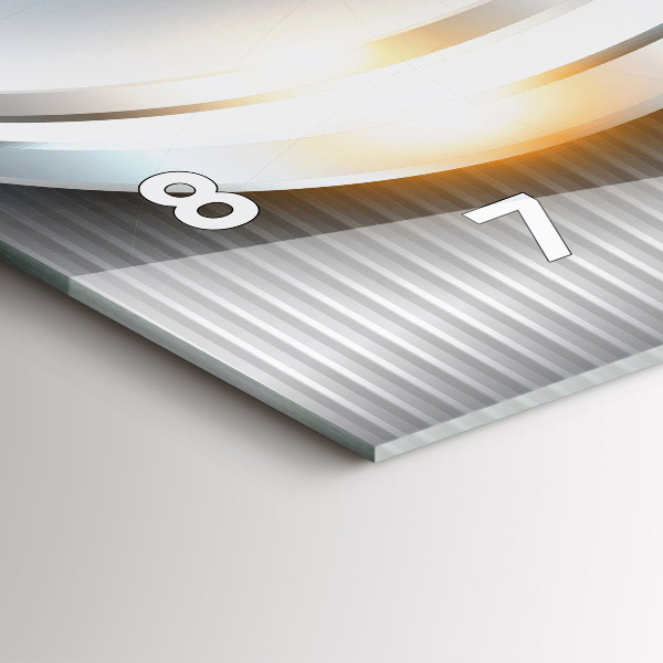 Horloge murale horizontale Abstraction métallique