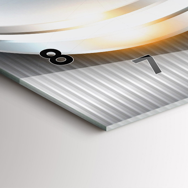 Horloge murale horizontale Abstraction métallique