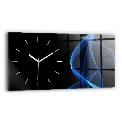 Horloge murale horizontale Lignes bleues