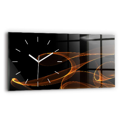 Horloge murale horizontale Lignes orange