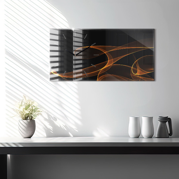 Horloge murale horizontale Lignes orange