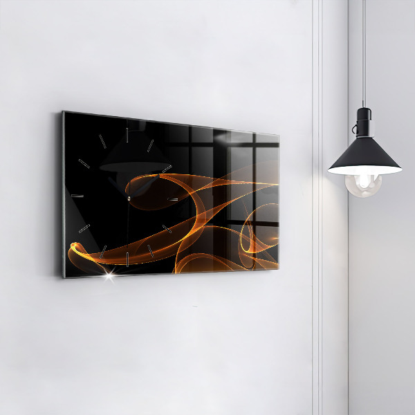 Horloge murale horizontale Lignes orange