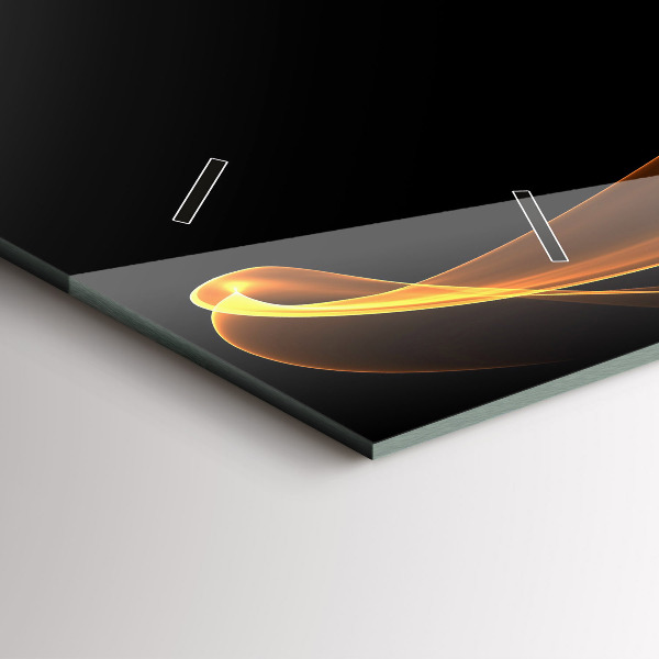 Horloge murale horizontale Lignes orange