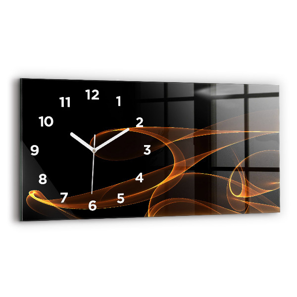 Horloge murale horizontale Lignes orange