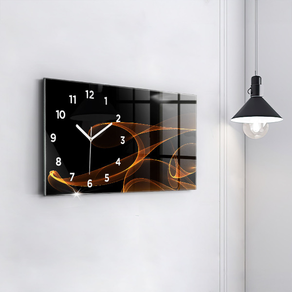 Horloge murale horizontale Lignes orange