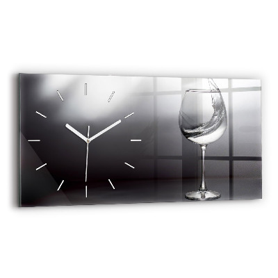 Horloge murale horizontale Un verre de vin