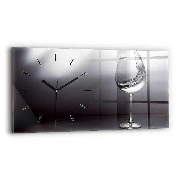 Horloge murale horizontale Un verre de vin