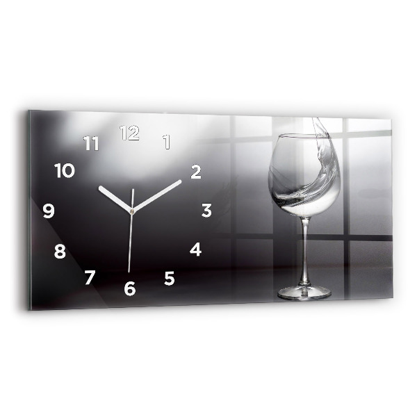Horloge murale horizontale Un verre de vin