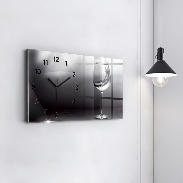 Horloge murale horizontale Un verre de vin