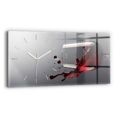 Horloge murale horizontale Un verre de vin rouge